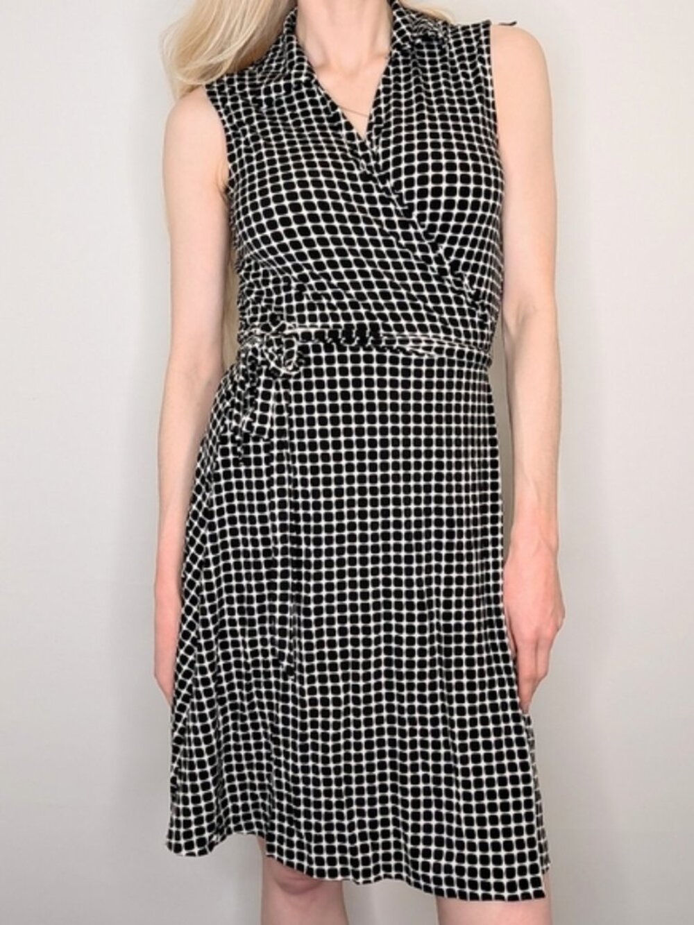 Vince Camuto Black White Wrap Sundress S